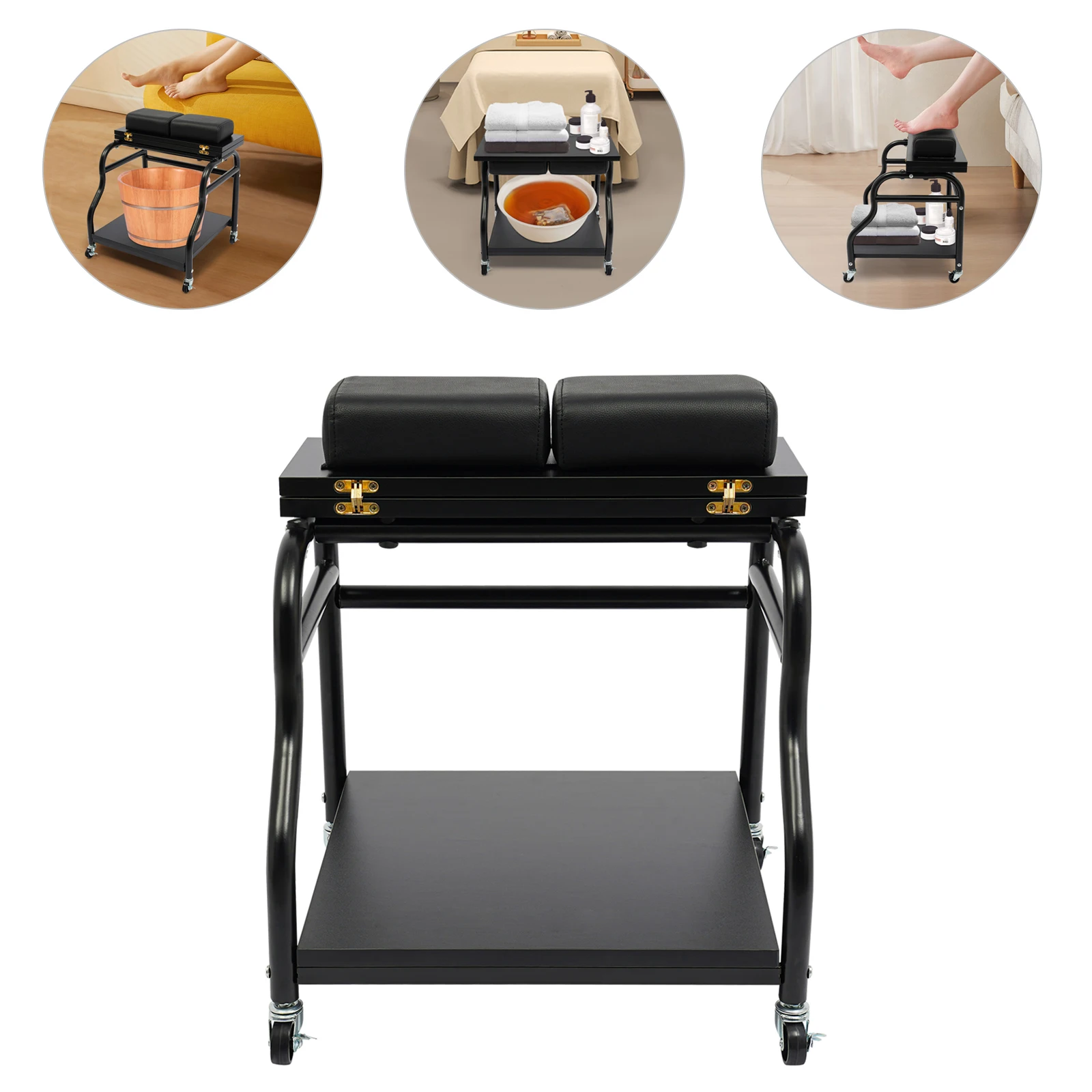 

Pedicure Cart Foot Bath Trolley, Salon Nail Esthetician Cart, Portable Pedicure Trolley With 2-Tier Design, 4 Universal Wheels &