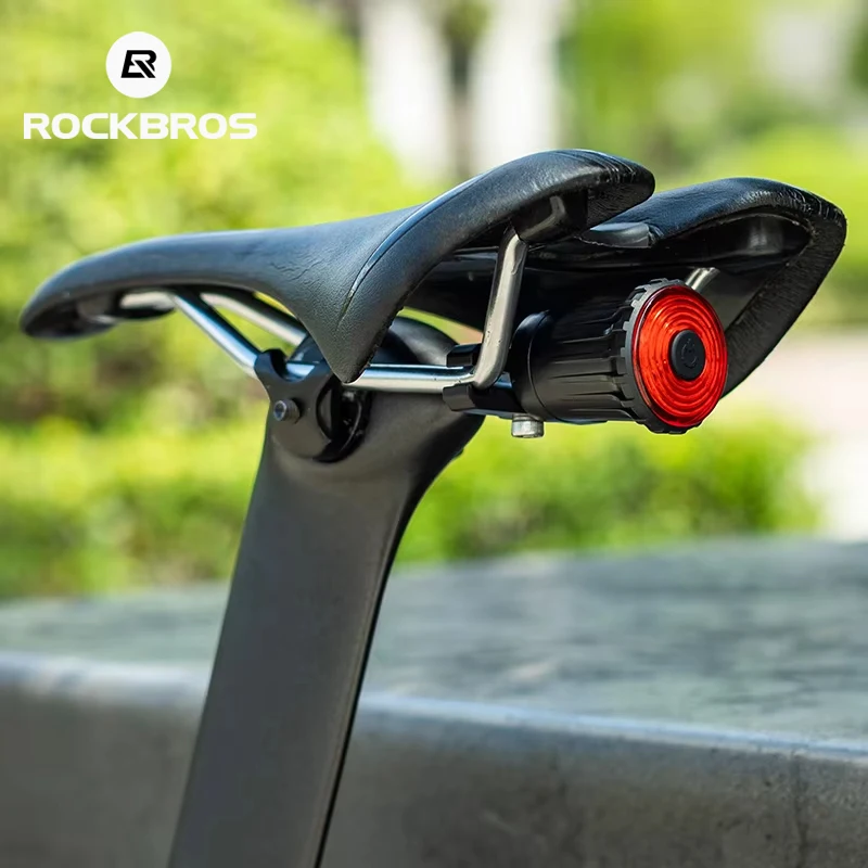 

ROCKBROS Bicycle Tail Light Intelligent Brake Flashlight USB Rechargeable MTB Road Bike Warning Light Night Cycling Accessories