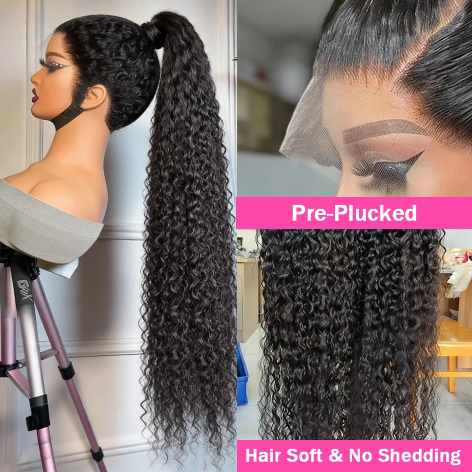 40 Inch 360 Full Lace Wig Deep Wave Frontal Wigs Brazilian Curly Human Hair Wigs Hd 360 Lace Wigs Invisible Drawstring For Women