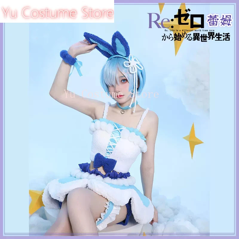 Anime Yu! Re: vida em um mundo diferente de zero ram rem animal paraíso coelho jogo terno cosplay traje festa roupa feminina