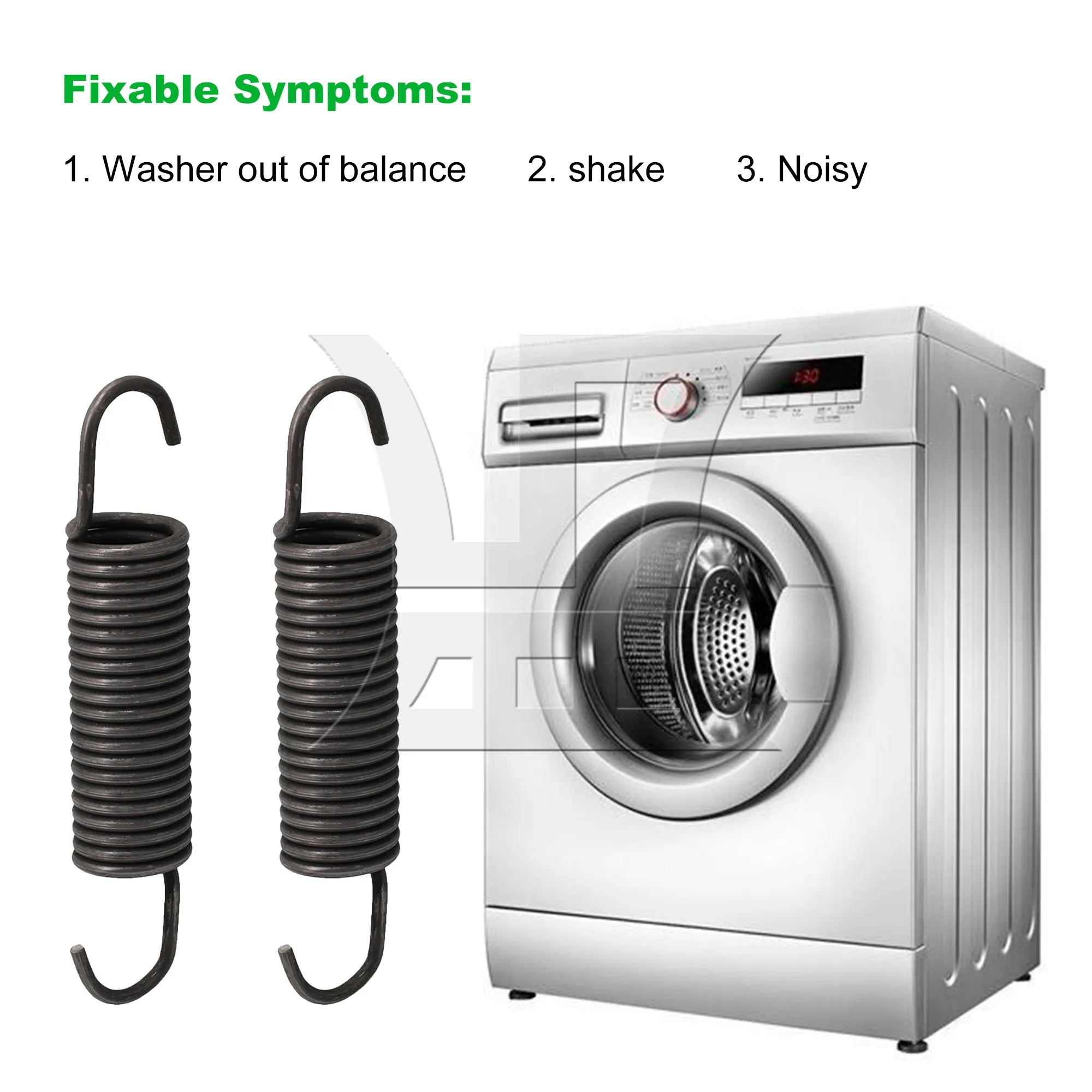 

BQLZR 2 x металлические пружины подвески для стиральной машины 280159 для замены стиральной машины