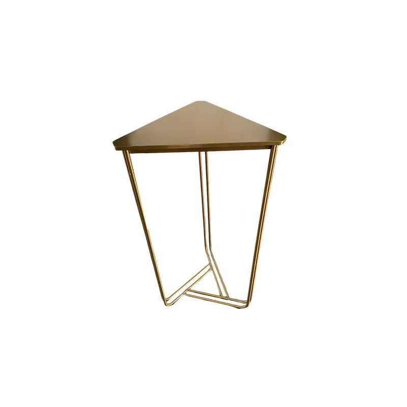 

Nordic brass countertop triangular coffee table hotel modern minimalist side table living room entrance