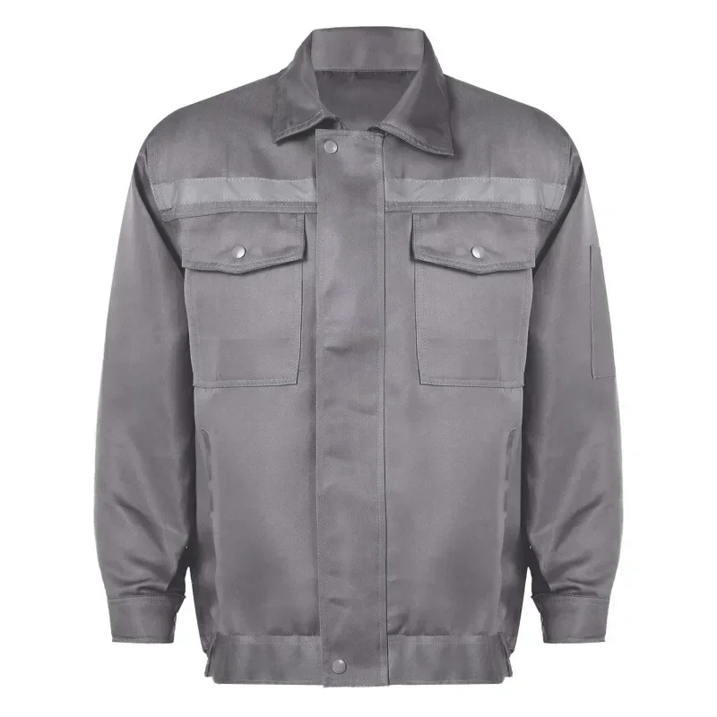 Chaqueta de trabajo para mecánico y reparador de automóviles para hombre y mujer, Top con raya reflectante, uniforme de trabajador de manga larga,