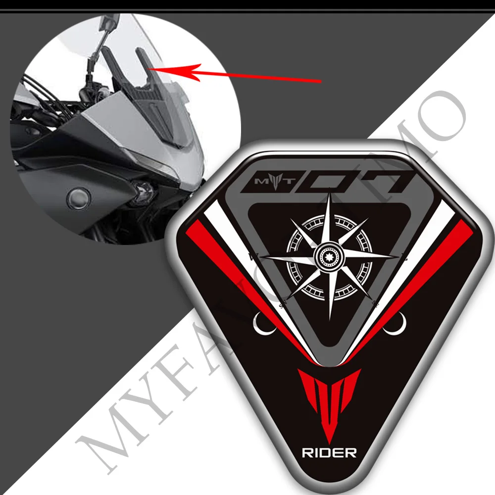 Motorcycle Stickers Decals Tank Pad Kit Knee Wind Deflector Windscreen Windshield For Yamaha MT07 MT 07 SP MT-07 TRACER