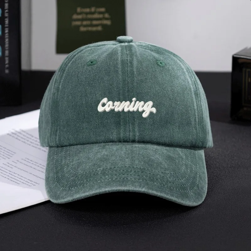 Washed Distressed Baseball Cap Men Women Cotton Vintage Dad Hat Streetwear Low Profile Curved Brim Letter Outdoor Sun Hat