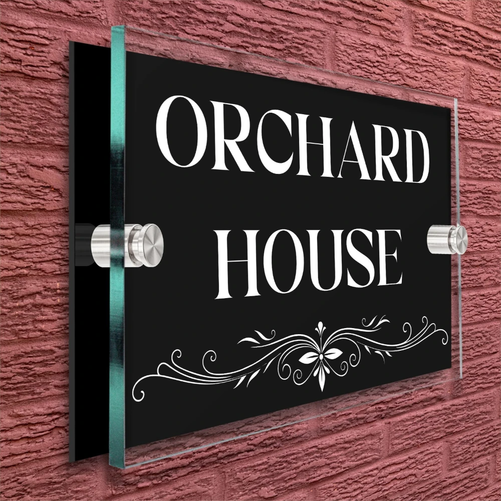 House Number Plaques Door Number Transparent glass effect Signs Personalised Name Plate Customized Street