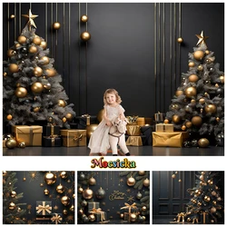 Christmas Tree Big Backgrounds For Photography Black Wall Home Baby Shower Girl Backdrop Shooting Props Decorations Photo Studio