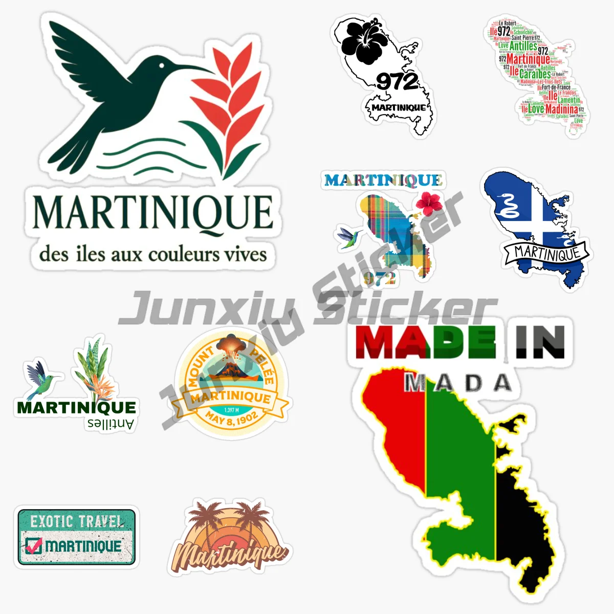 

MARTINIQUE Car Sticker Decorate Waterproof Vinyl Self-adhesive Decals