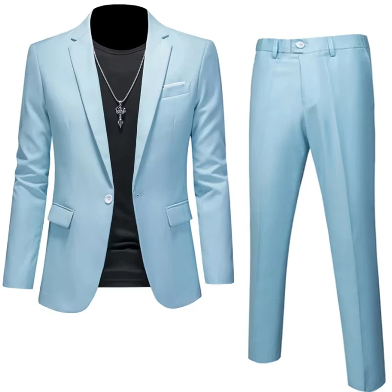 

kx626 Size 6XL 5XL Men's Suit Coat+2 Piece Pants/Business Fashion Office Dress/Slim Fit High Quality Groom Wedding Dress