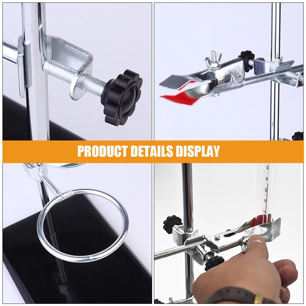 Heavy Duty Stainless Steel Lab Ring Stand for Funnel Rack, Flask & Test Tube Clamp – Chemistry Laboratory view 3
