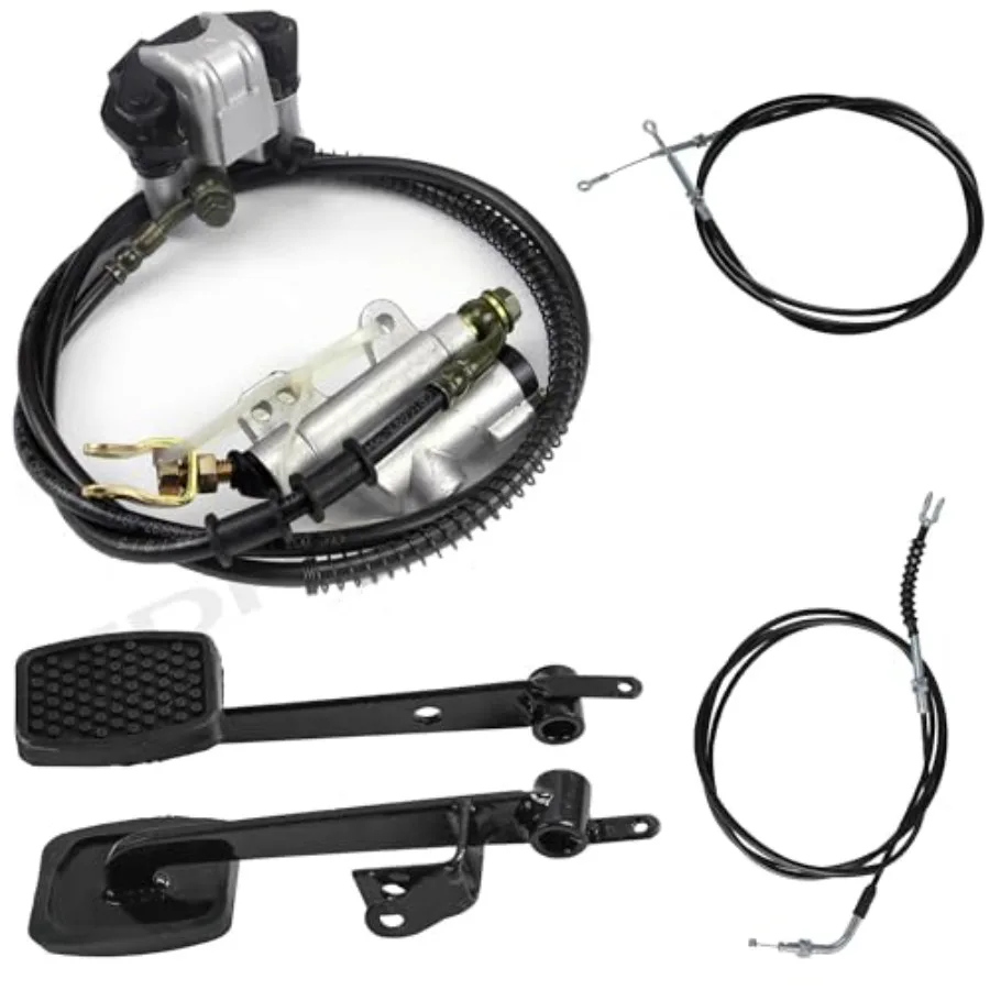 Pedały hamulca i gazu do gokarta z hydraulicznym zaciskiem hamulcowym i pompa hamulcowa do samodzielnego montażu gokartów wyścigowych, drift trike'ów, mini rowerów, quadów i ATV.