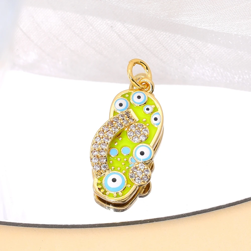 Juya Handwerk Bunte Emaille Anhänger Hausschuhe Hamsa Fatima Türkische Griechische Bösen blick Charms Für DIY Mode Schmuck Machen – Detail 16