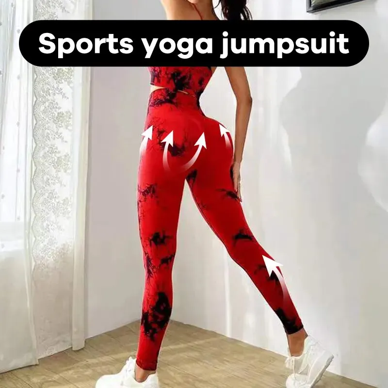 Tie Dye joga damski dres Fitness zestawy do jogi odzież sportowa biustonosz treningowy + legginsy z wysokim stanem odzież gimnastyczna bezszwowe