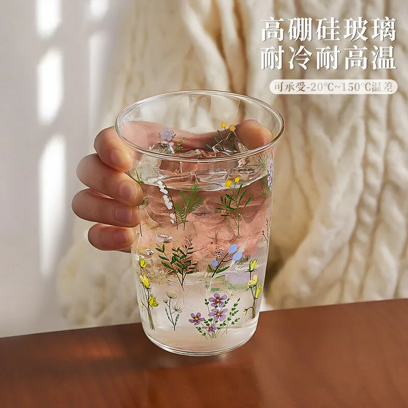 YFY high borosilicate glass random cup household high value milk  juice cup beverage water  girls coffee