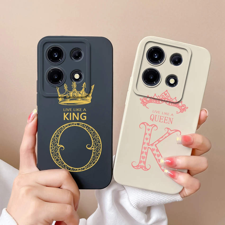 For Infinix Note 30 Pro Vip 30i Case Crown 26 Letter Upgrade Lens Protection Soft Liquid Silicone Cover For Infinix Note30 30Pro