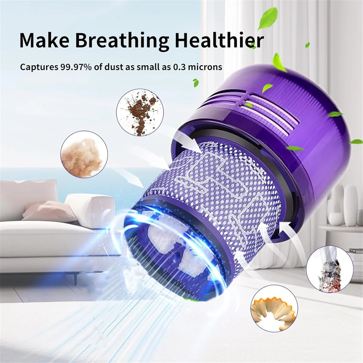 T71C V11 フィルター交換用 Dyson V11 V15 Detect 掃除機、交換部品 970013 -02、フィルター5個パック、クリーンブラシ1本