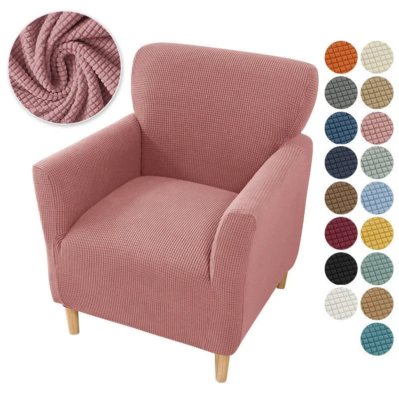 Capa de cadeira de banheira de lã polar para sala de estar elastano clube poltrona slipcovers elástico único sofá cobre casa bar balcão hotel