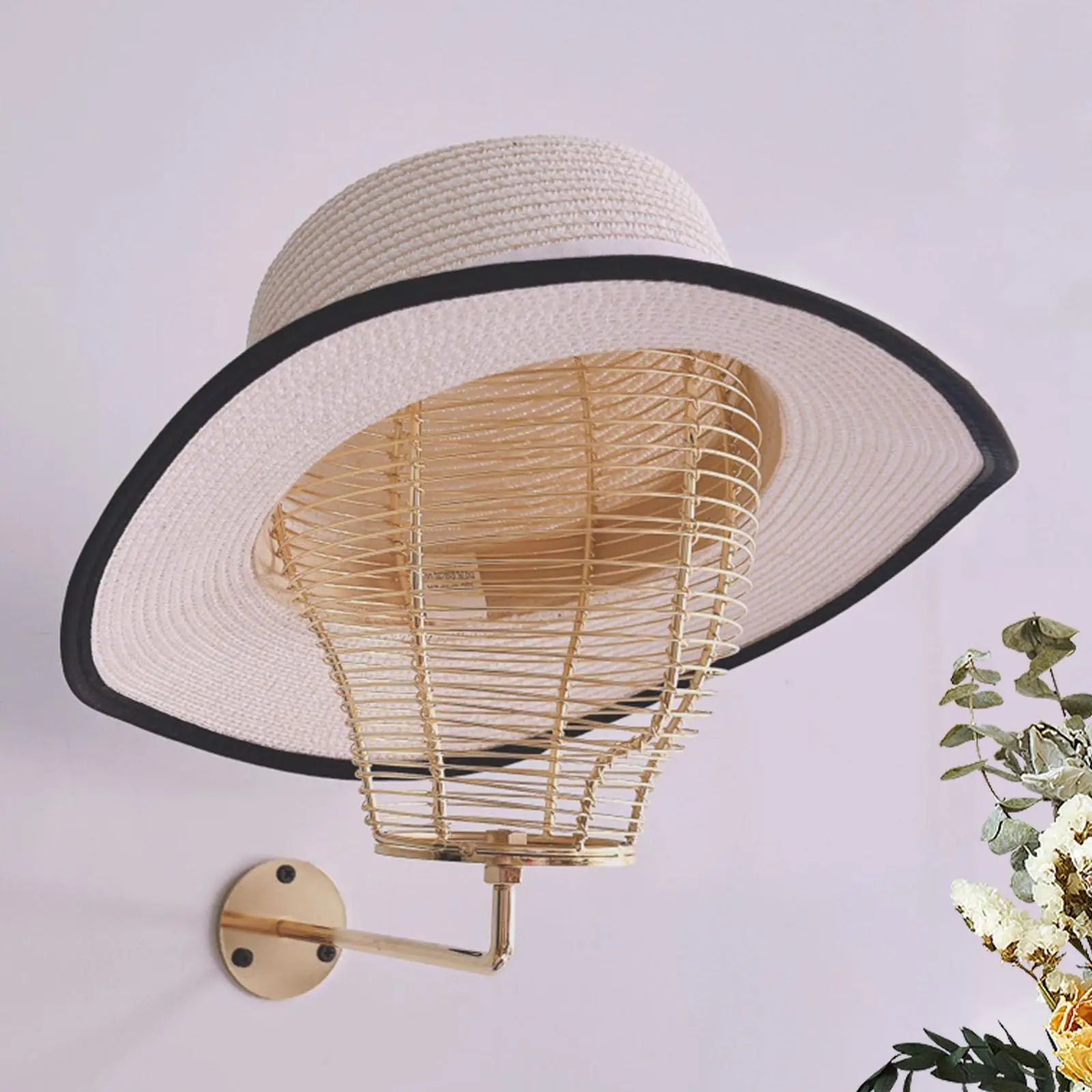 Soporte para sombrero con cabeza de maniquí montado en la pared, estante de exhibición multifuncional para sombrero, soporte para peluca para tocado, gorra, mesa, tienda de peluquería