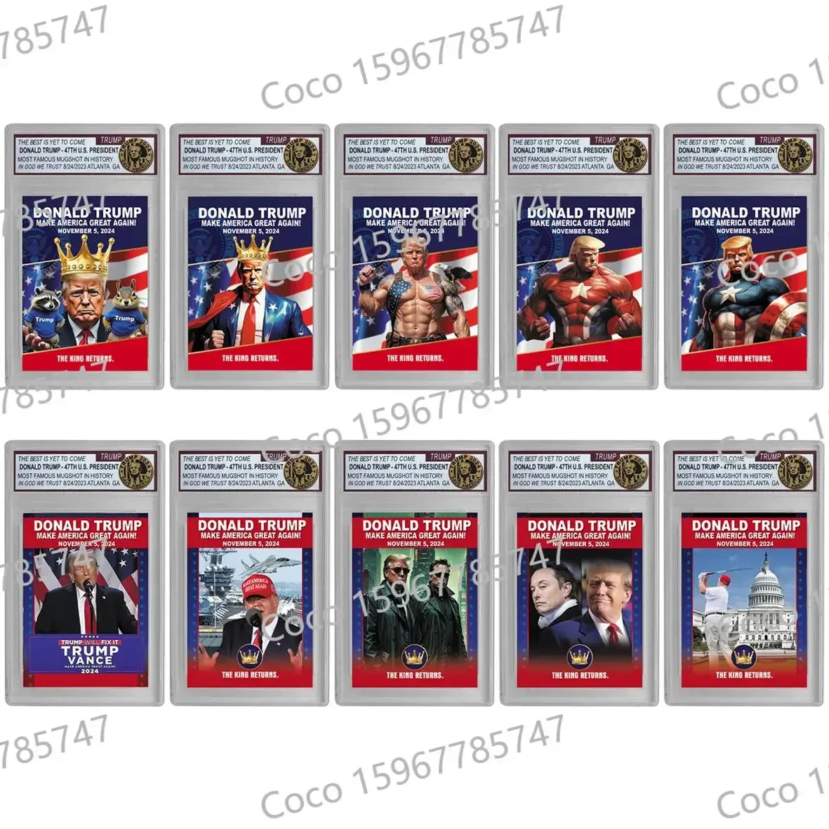 2024 New Arrived 47th US President Donald Trump Ticket Gold Cards Trump Gold Bill Cards Christmas Gifts