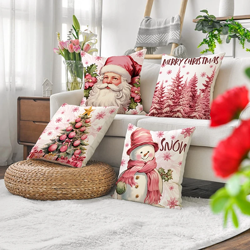 Christmas Throw Pillow Cover Holiday Couch Pillow Case Bed Pillow Protector For Home Farmhouse Sofa Decorations Hot Sale