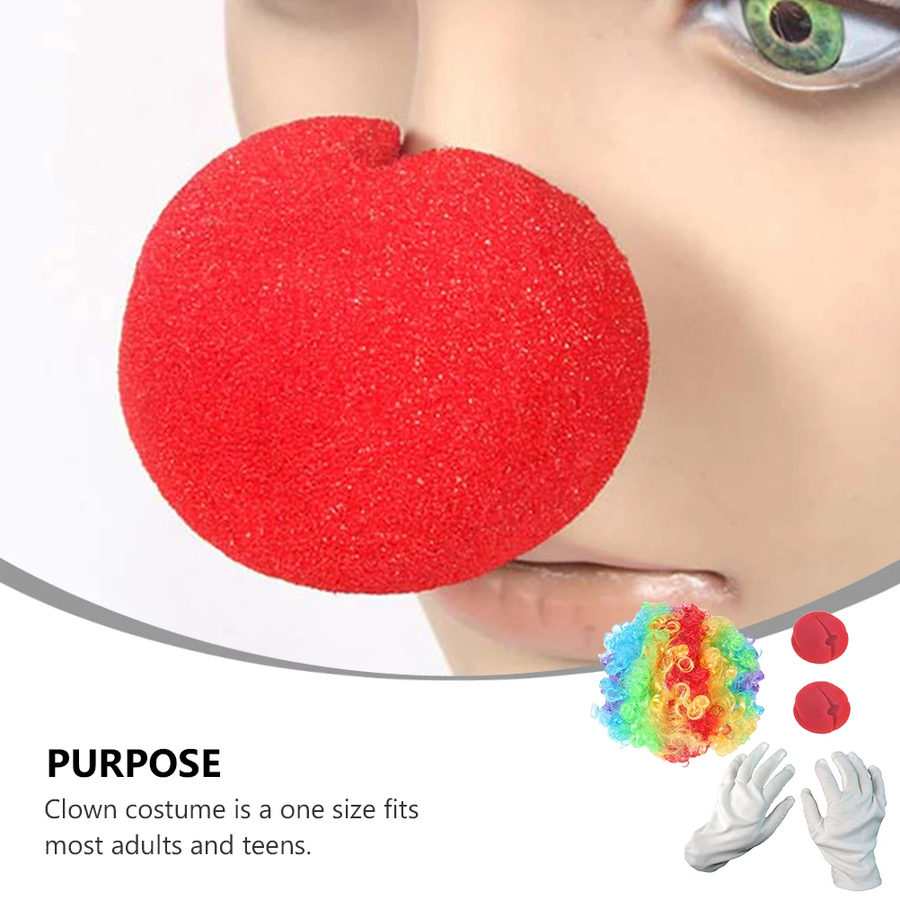 

Clown Props Set One Size Fits Most Adults Teens Costume Sponge Nose Dress Up Cosplay Performance Lightweight Comfortable