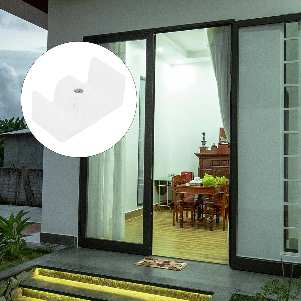 

8pcs Shower Door Stopper Bumpers Sliding Glass Doors Noise Reduction Guide Block Durable Silicone Bottom Track Stabilizer