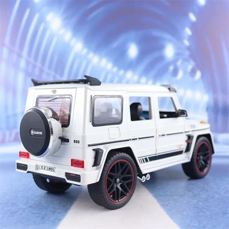 1:18 Mercedes Benz BRABUS G800 Hohe Simulation Diecast Metall Legierung Modell auto Sound Licht Zurückziehen Sammlung Kinder Spielzeug Geschenk A583