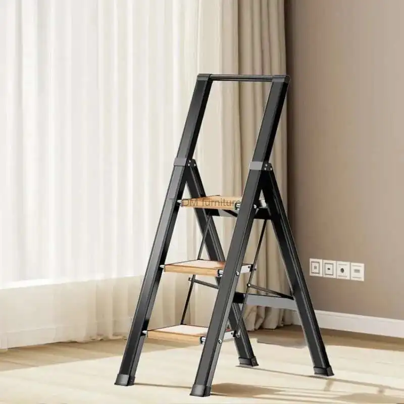 

Multifunctional Aluminum Alloy Ladders Folding 2/3/4 Step Stools Herringbone Ladder for Home Thickened Telescopic Staircase T