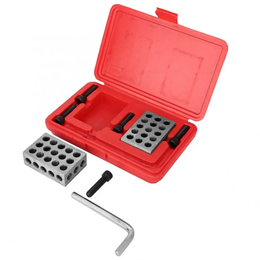 1-2-3 Block Accuracy Gauge Blocks Matched Milling Machinist 23 Holes with Screws Wrench Case