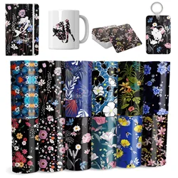 XFX 1 PCS Heat Transfer Paper Ink 12X12 IN Flowers Ink Transfer Vinyl Sublimation Transfer Paper Heat Press for Mug T-Shirt DIY