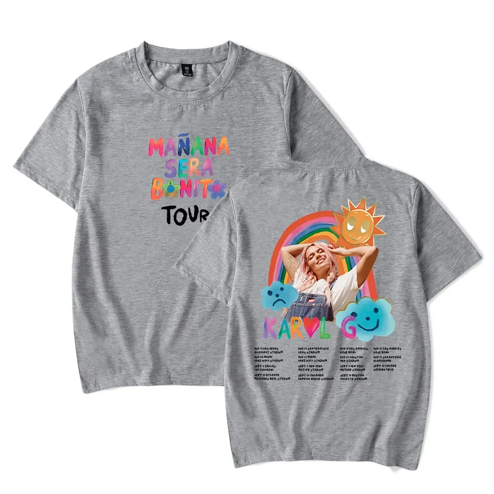 Karol G-تي شيرت كاجوال بأكمام قصيرة ، ألبوم طباعة ميرتش ، جولة Msb ، تي شيرت قوس قزح ، الموضة ، مضحك ، طباعة ميرش #3