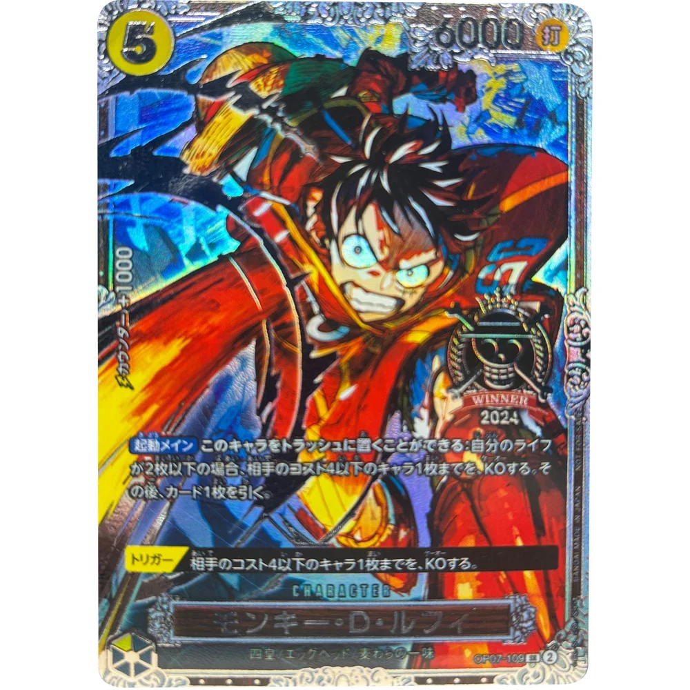 

Коллекционные карточки ONE PIECE DIY 0P07-109 Monkey D. Luffy JPN – Высококачественные самодельные игровые аниме-карточки, подарок, игрушка