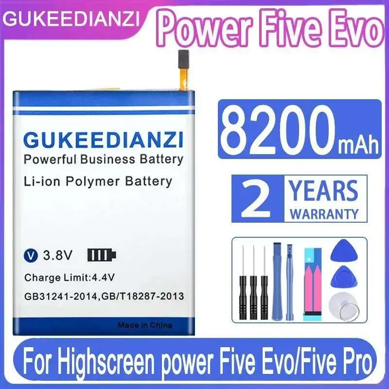 

For Highscreen Power Five Evo Pro Stable High Capacity Mobile Phone Battery 8200Mah