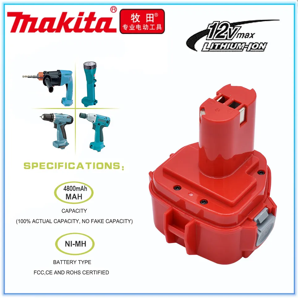 

Makita PA12 12V 48000mAh Ni-CD Rechargeable Batteries Replacement Battery 12V Power Tools Bateria 1220 1222 1235 1233S 6271D