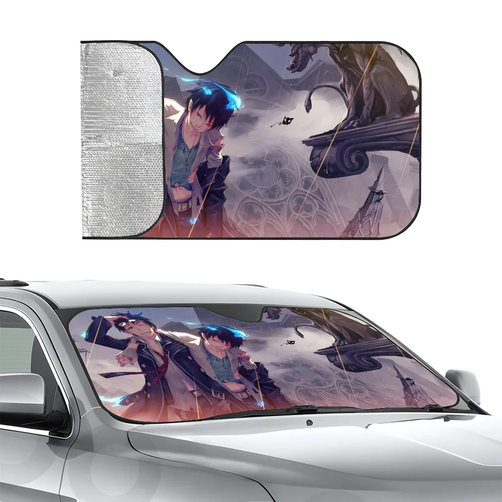 

B-Blue Exorcist Car SunSha Heat-insulating Aluminum Film Windshield Sunshas UV Rays Blocks Car Sun Visor Protector