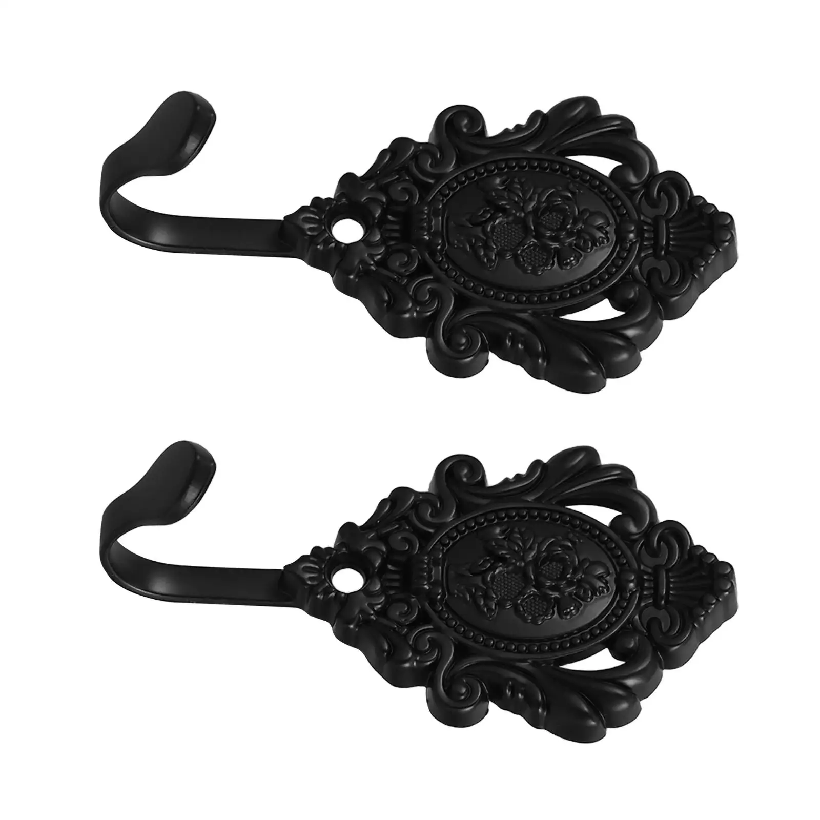 

2PCS Metal Mounted Coat Rack Black Cost Rack Vintage Purse Hooks Home Decor Vintage Coat Hanger Storage Solution