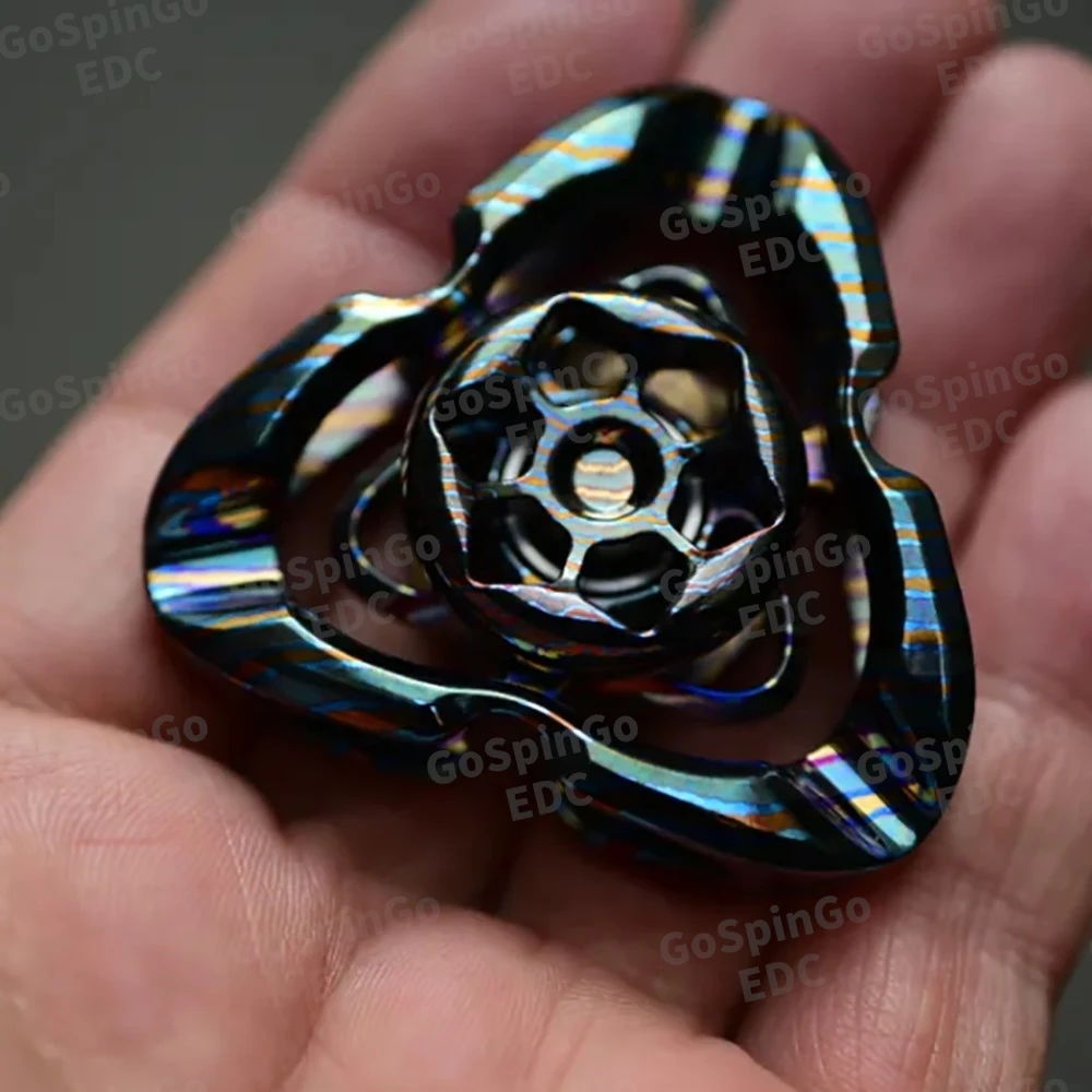 T-MAX EDC Luxe Fidget Spinner Spezialmaterialien Dreiblattiger Fidget Spinner Push Feeling Gyro Angstlinderungs-Gadgets