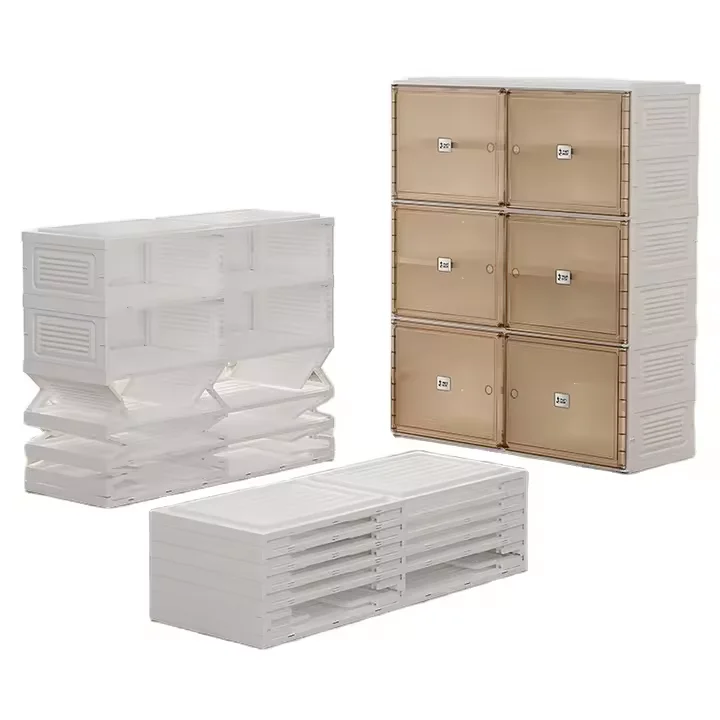 

Manufacturer's Best-selling Foldable Plastic Transparent Shoe Box Installation Free Multi-layer Shoe Rack Cabinet
