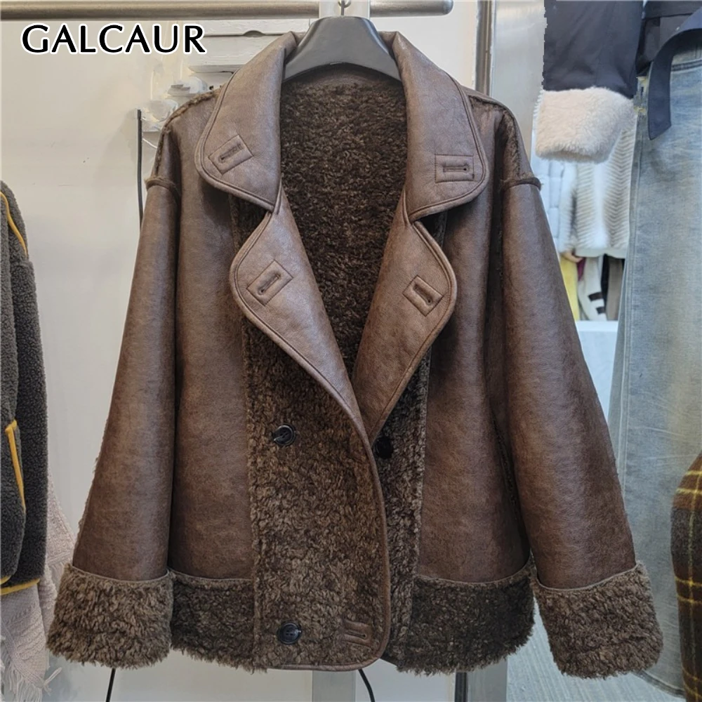 

GALCAUR однотонная корейская куртка на пуговицах, женская куртка с лацканами и длинным рукавом, свободные винтажные литературные женские куртки, осенняя мода, новинка