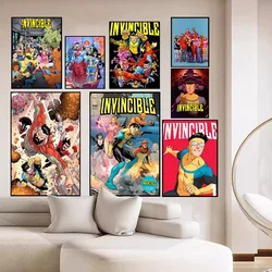 I-Invincible Cartoon Anime Posters Sticky Waterproof Paper Sticker Coffee House Bar Kawaii Room Decor