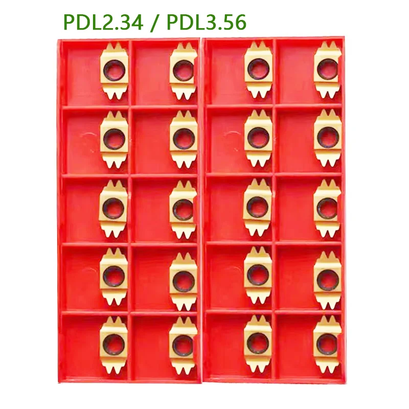 10pcs PDL2.34 PDL3.56 Double-Edge Pulley Grooving Inserts 40° CNC Lathe Cutter Turning Tools PDL2020 PDL2525 Holder for Steel