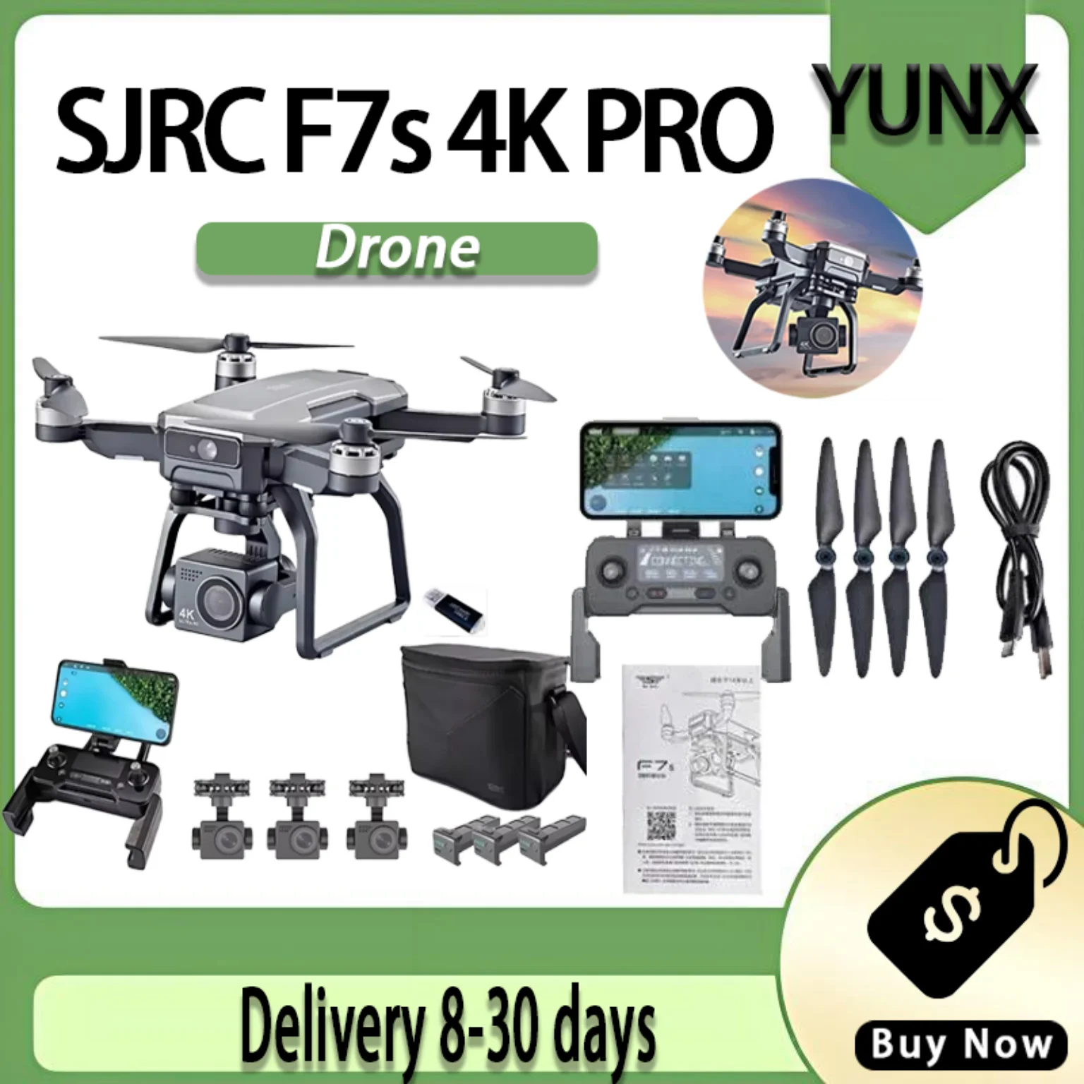Long Range Aerial UAV, 3KM Obstacle Sensing System, Brushless Power, 3-Axis EIS Stabilized Gimbal, 5G WiFi GPS Smart Return RC A