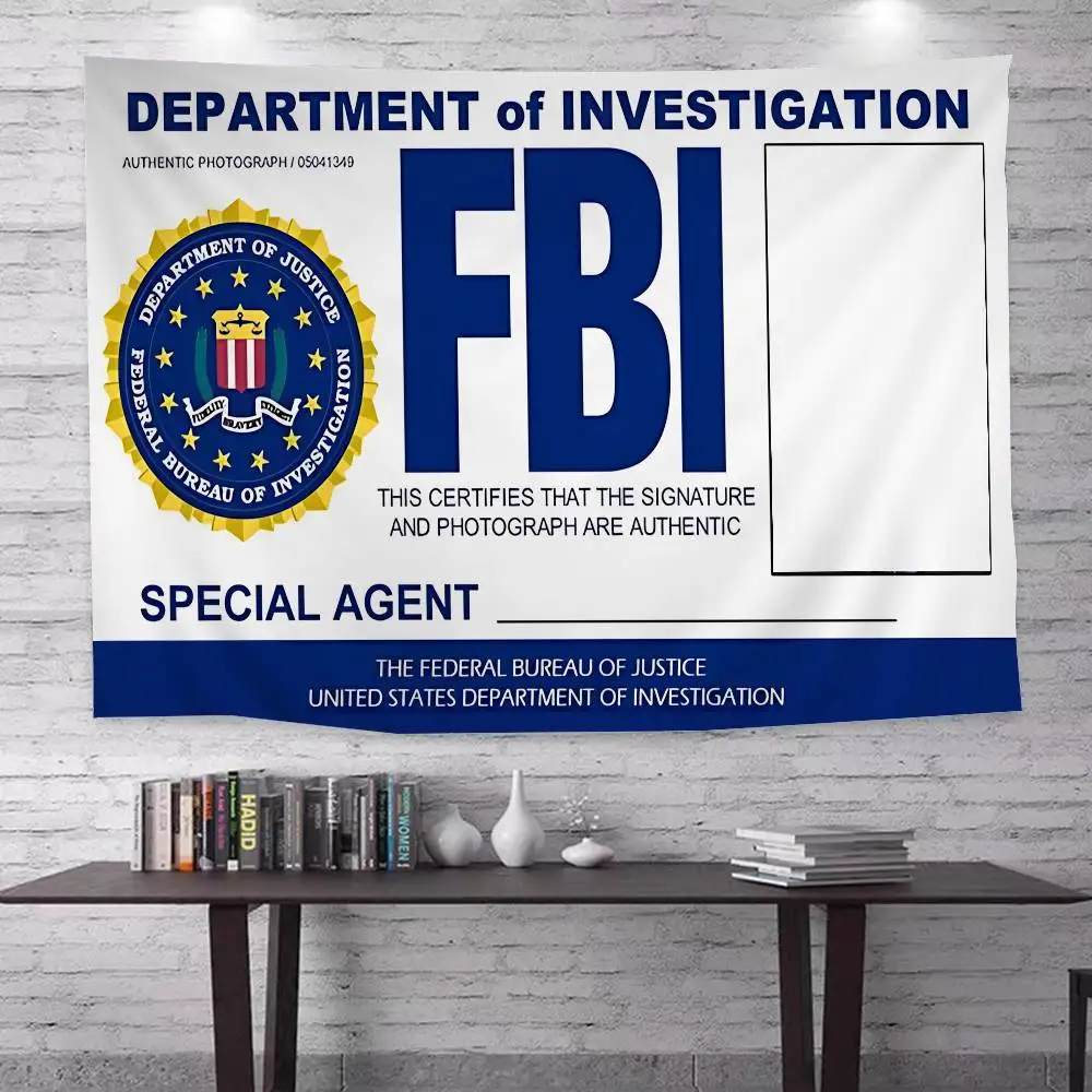Police FBI Matte Film Cartoon Tapestry Art Science Fiction Room Home Decor Art Home Decor