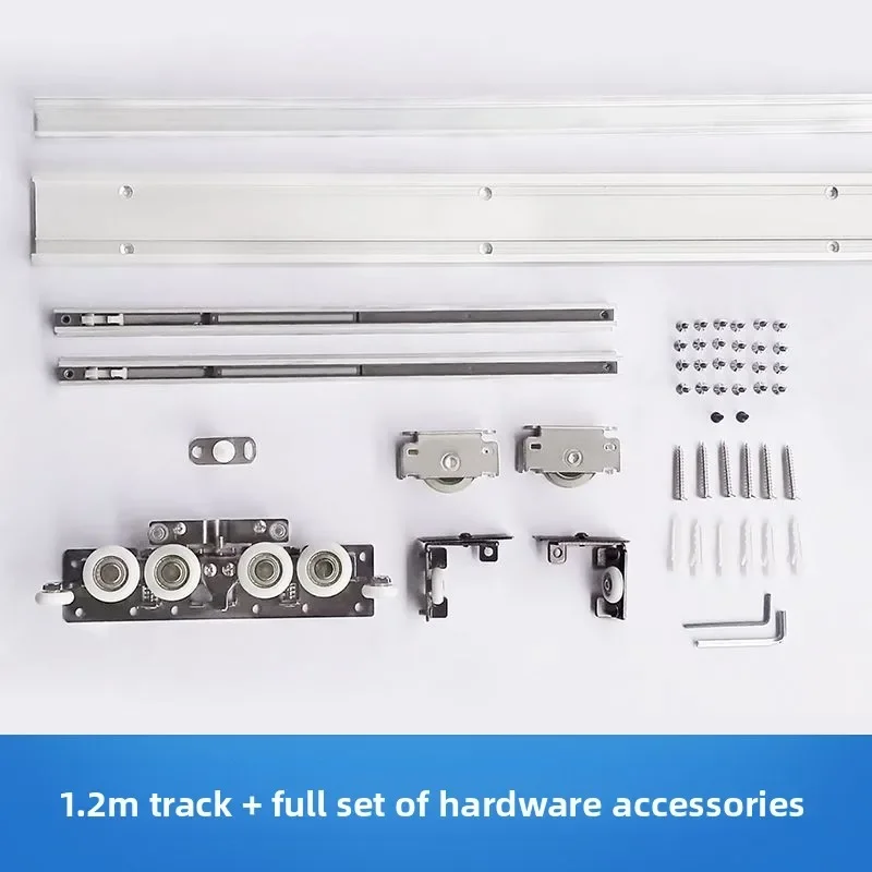 Sliding Doors System Concealed Sliding Barn Door Hardware 120cm Rail Kit Home Ghost Interior Sliding Hidden Doors Track