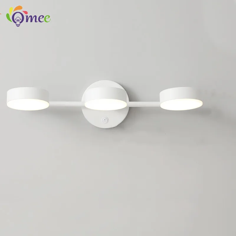 OMEE Hot Selling LED Wall Light Bathroom Mirror Warm White Washroom Lighting Wall Lamp Vanity Fixtures Switch Mirror Front Lamps