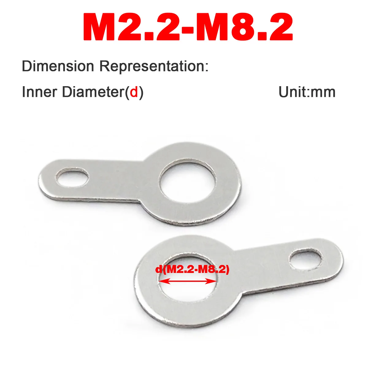 M2.2M2.7M3.2M4.2M-M16 Copper Plated Single/Double Ended Circular Wire Ear Welding Terminal