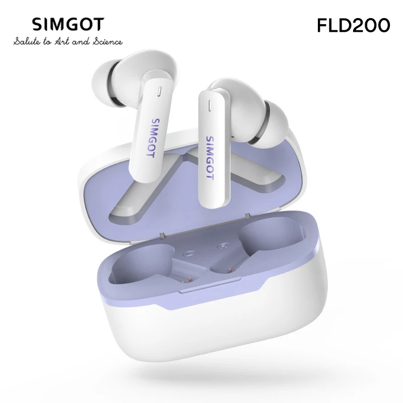 SIMGOT FLD200 Earphones TWS Wireless Bluetooth 5.4 Headphones ANC Active Noise Reduction Earbuds HiFi High Sound Quality Headset