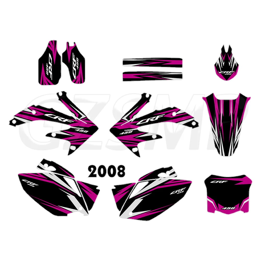 Fit for HONDA CRF450R 2005 2006 2007 2008 CRF450 R Graphics Kits Motorcycle Brackgrounds Deco Sticker Decal view 6