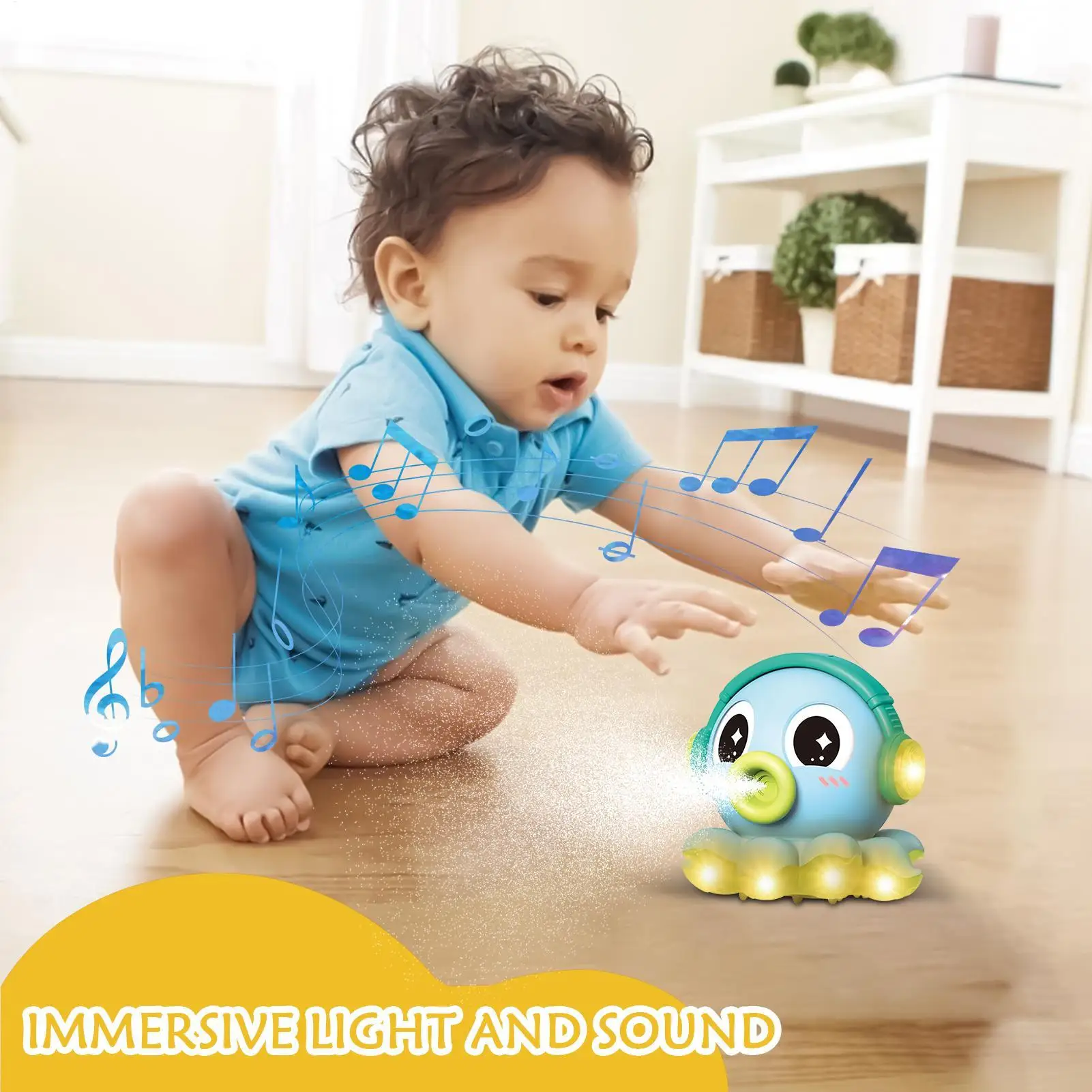 Dança elétrica polvo brinquedo lula música luzes spray de água para crianças berçário quarto mesa decoração aniversário presente natal