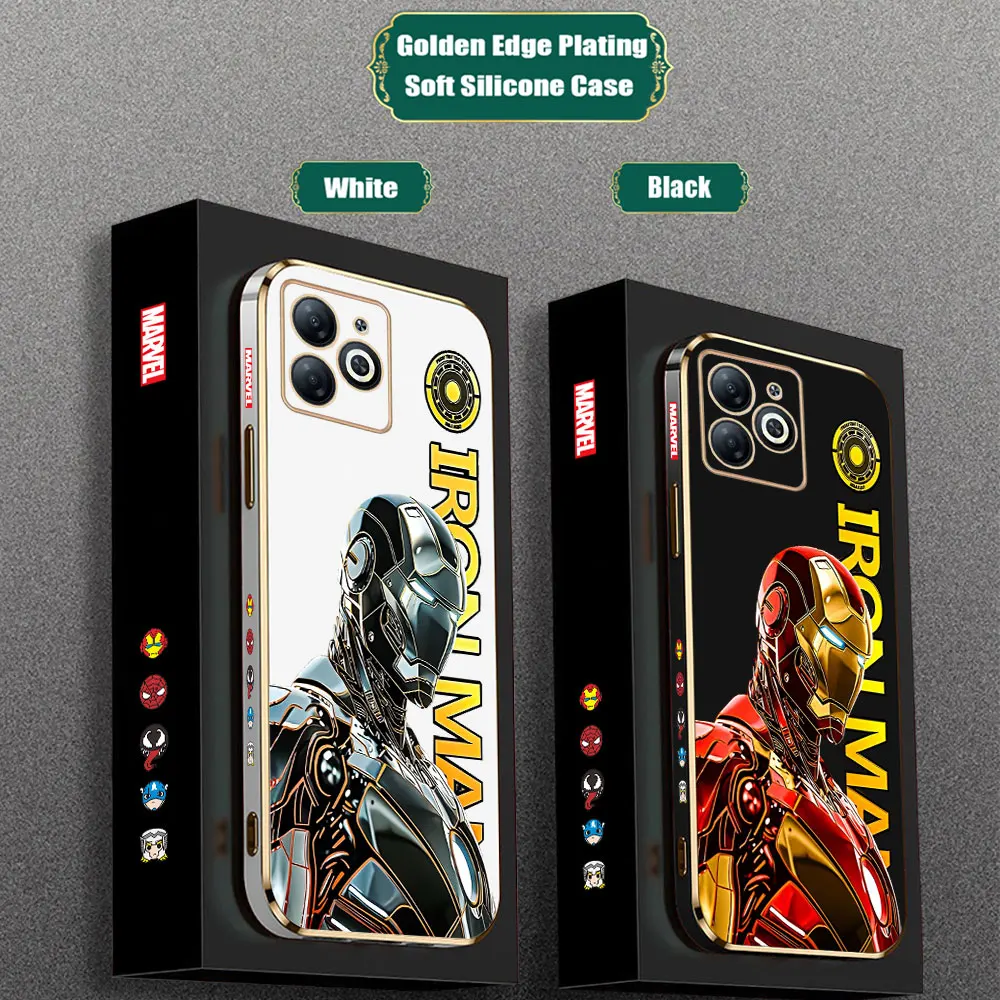 Cool Marvel Iron Man Phone Case For infinix NOTE 40 30 12 VIP 12I 11 11S 10 Pro 8 8I Smart 8 7 5 4 Plus 5G Luxury Plating Cover